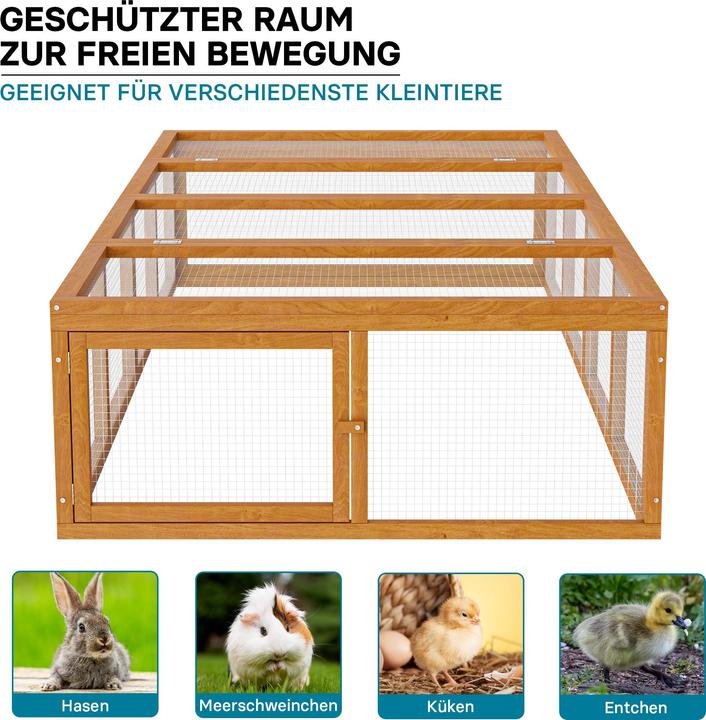 Immagine prodotto Wiltec Recinto da esterno XXL in legno e rete metallica per conigli, lepri e altri piccoli animali e