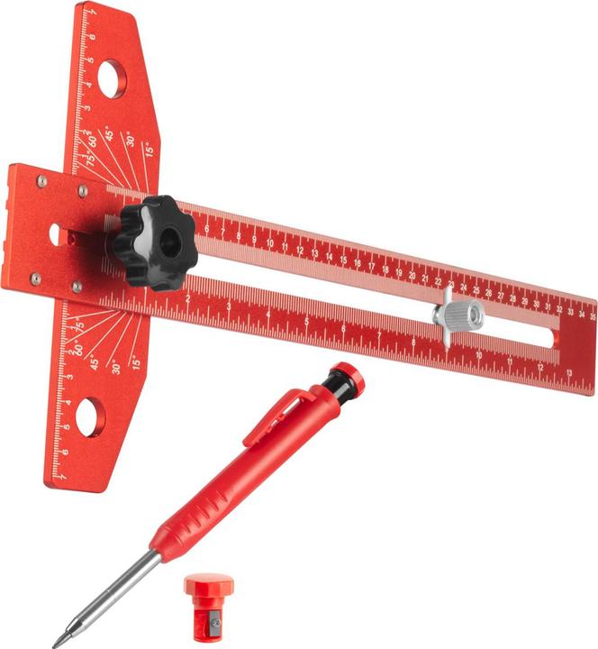 Actual product image Stahlwerk Aluminium angle marking ruler with stop and marking pin