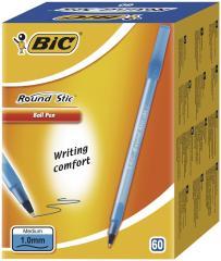 Produktbild Bic Kugelschreiber Round Stic 1,0 mm, blau, im Paket zu 60 Stück 256378 (Blau, 60 x)