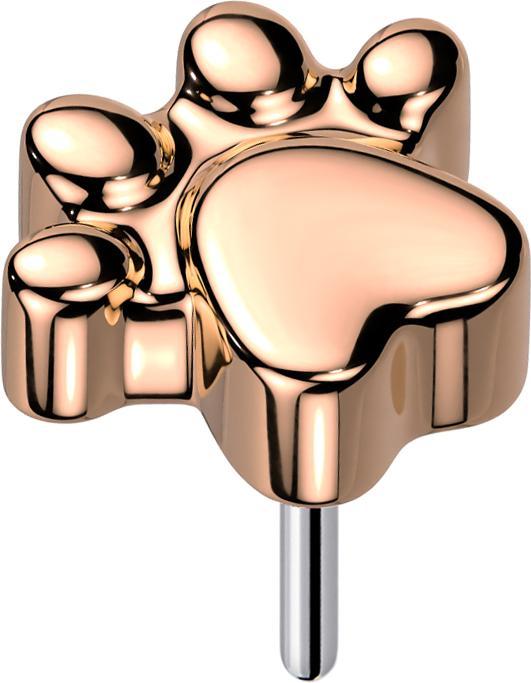 Star Piercing Threadless Pfote rosegold (Titan G23, ohne Messing)