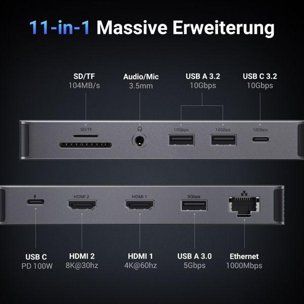 Produktbild Ugreen Revodok Pro 211 (USB-C, 11 Ports)