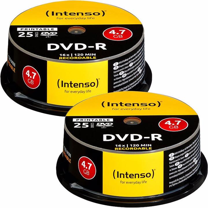 Produktbild Intenso DVD-R 4.7GB 16x printable, 50er-Spindel