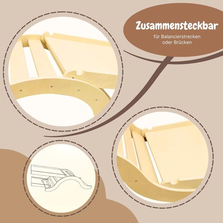 Produktbild Hermex 3-tlg. Holzklettergerüst Indoor-Kletterdreieck Schaukel Kletterbogen