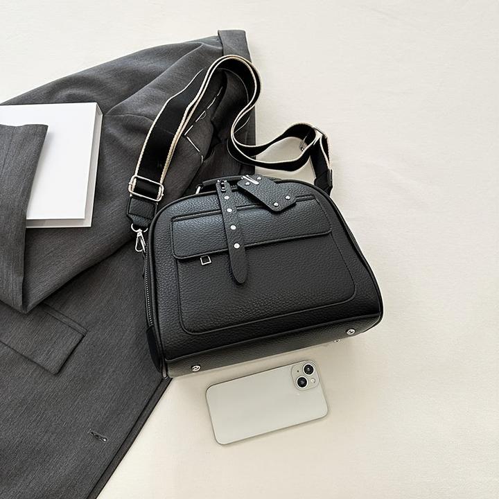 Actual product image Only-Bags.Store Fashion PU Leather Handbag, Trendy Shell Shoulder Bag, Soldi Colour Crossbody Bag