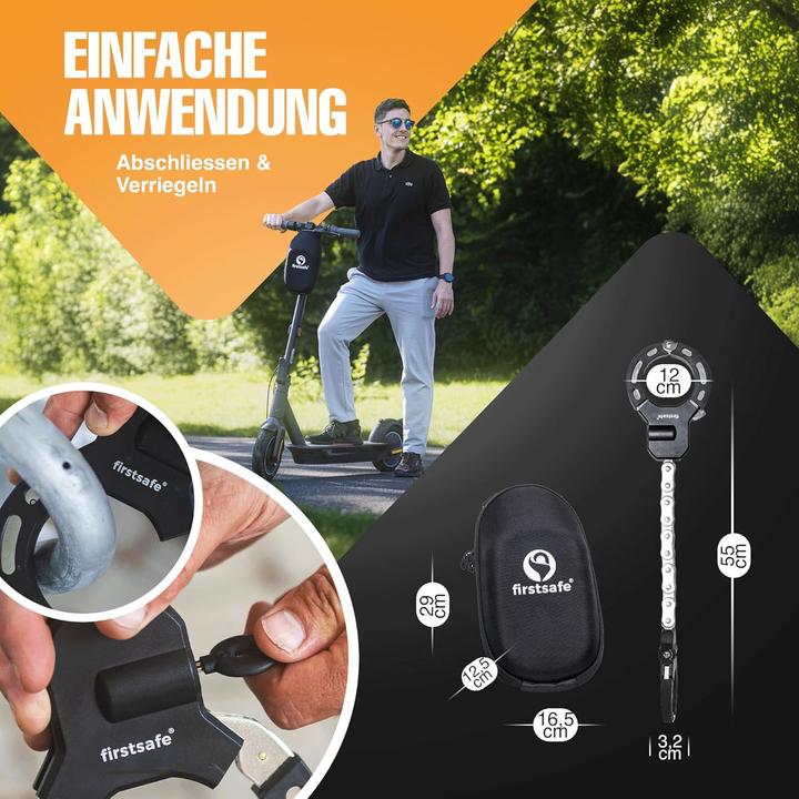 Actual product image Firstsafe E-Scooter Handschellenschloss