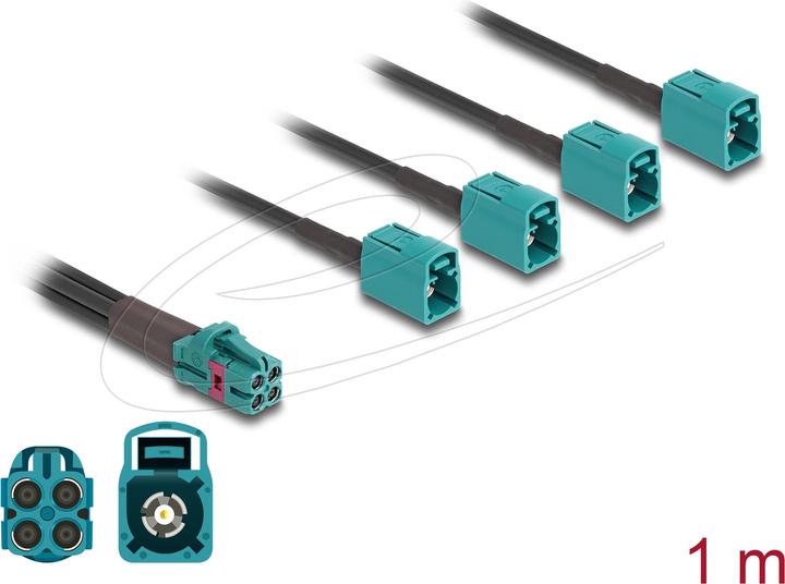 Actual product image Delock Cable mini FAKRA Z socket quad to 4 x FAKRA Z socket B-type (Antenna cable)