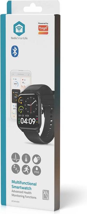 Actual product image Nedis SmartLife watch | LCD | IP68 | Maximum operating time: 14400 min | Android™ / IOS | Black