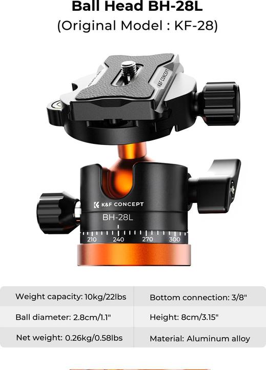 Produktbild K&F Concept Tripod KF09.083V2 (Metall)