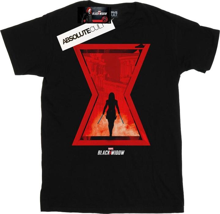 Immagine prodotto Black Widow Movie Icon Silhouette Maglietta Ragazze (140, 146)