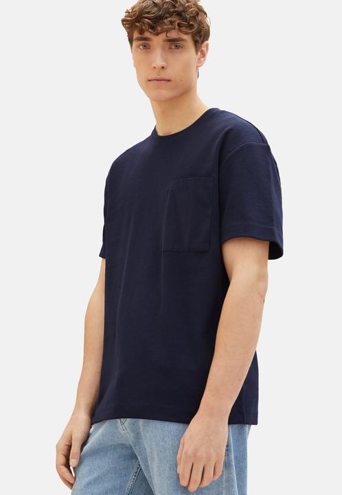 Produktbild Tom Tailor T-Shirt Kurzarmshirt structured mit Brusttasche (S)