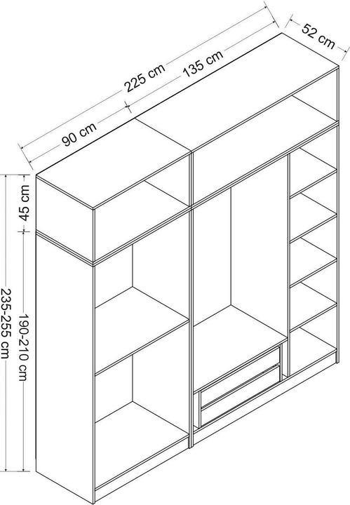 Actual product image Hanah Home Kaley (225 x 52 x 255 cm)