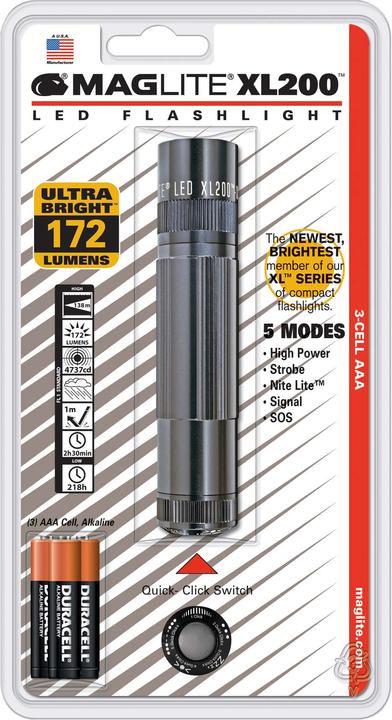 Image du produit Maglite Lampe de poche, LED, 3x AAA, 172lm, 138m, noir (12.50 cm)