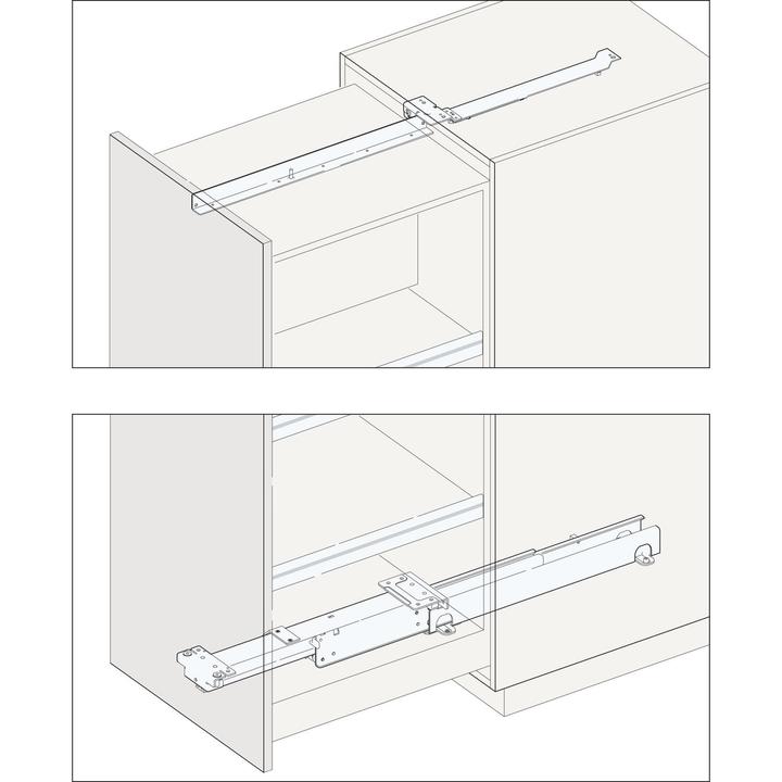 Actual product image HAWA Tall cabinet front full extension -FORTE for wooden structures