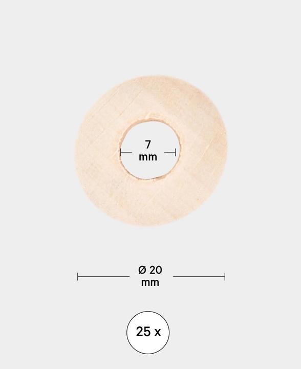 Produktbild Lalana Holzperlen mit Grossloch 20 mm, 25 Stück
