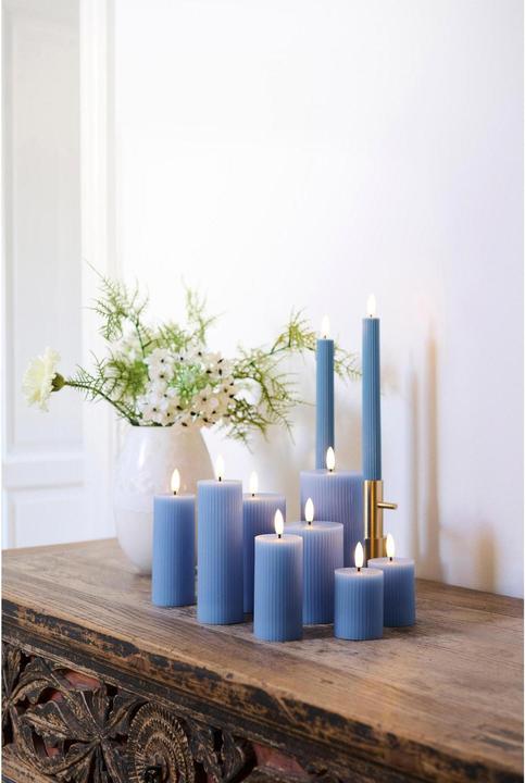 Image du produit Sirius Set de bougies LED Smilla, Ø 5 cm, bleu, 3 pièces, rechargeables (3 x)