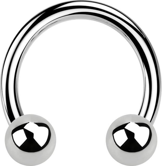 Actual product image Star Piercing Circular barbell silver with two balls (without brass, Surgical steel 316L)