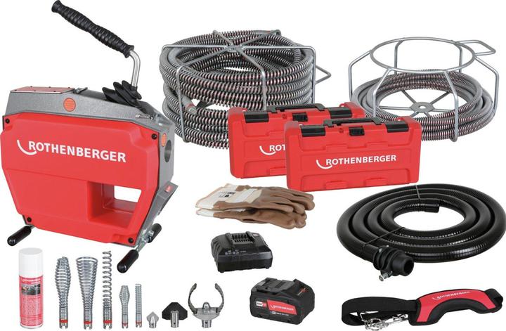 Productafbeelding Rothenberger Akumuliatorinė vamzdžių valymo mašina R600 VarioClean su priedais (Oplaadbare batterij)