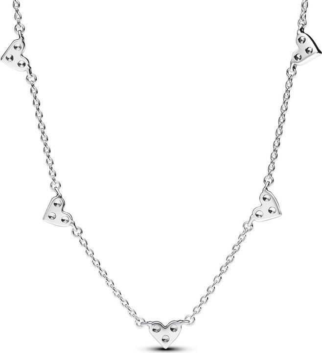 Image du produit Pandora Collier Triple Stone Heart Station (Argent sterling 925, 45 cm)