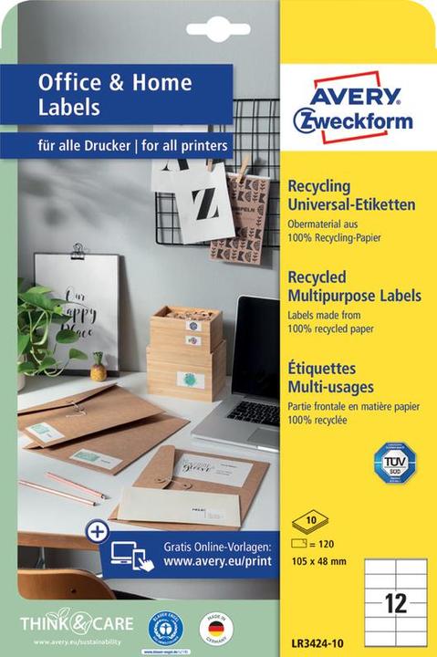 Actual product image Avery Universal labels 105 x 48 mm, 10 sheets