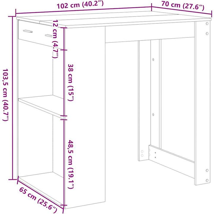 Immagine prodotto VidaXL Tavolo da bar Tavolo alto Tavolo da appoggio Tavolo da cucina Calcestruzzo grigio Materiale a base
