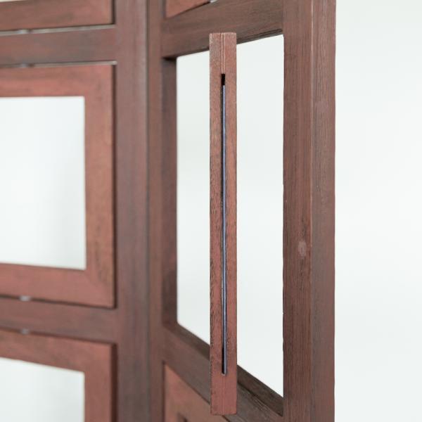 Produktbild Homestyle4u 3 fach Paravent Raumteiler Holz Trennwand in braun Foto Fotowand