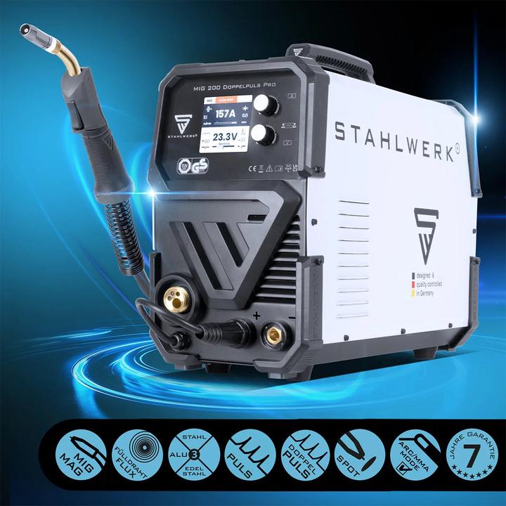 Produktbild Stahlwerk Schweissgerät MIG MAG 200 Doppelpuls Pro vollsynergisches 200 Ampere