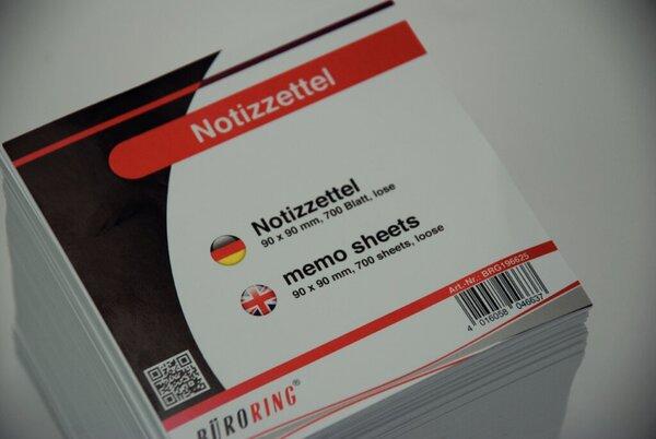 Immagine prodotto Büroring Ersatz-Notizzettel, 90 x 90 x 90 mm, weiss, 700 Blatt