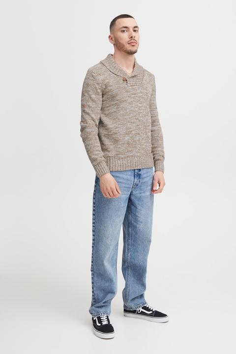 Image du produit Solid Phil Pull En Grosse Maille Pull-Over Tricot Pour Homme Avec Col Châle 100% Coton (S)