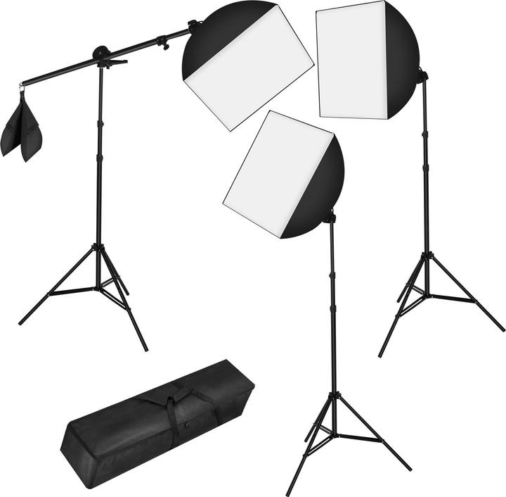 tectake 3 studio lights with softbox, tripod and bag (Studio light)