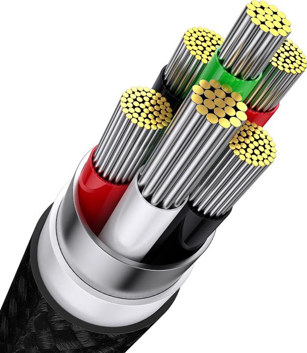 Actual product image Baseus 3in1 USB cable Flash Series, USB-C + micro USB + Lightning, 100W, 1.2m (black) (1.20 m, USB 3.2 Gen 1, 100 W)