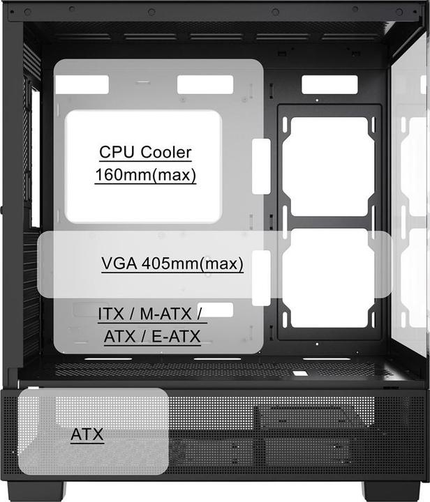 Actual product image Gembird Computer components Gaming Computer Case Fornax X550 (ITX, ATX, E-ATX, mATX)