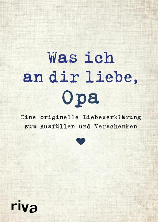 Immagine prodotto Was ich an dir liebe, Opa (Tedesco, Alessandra Reinwarth, 2016)