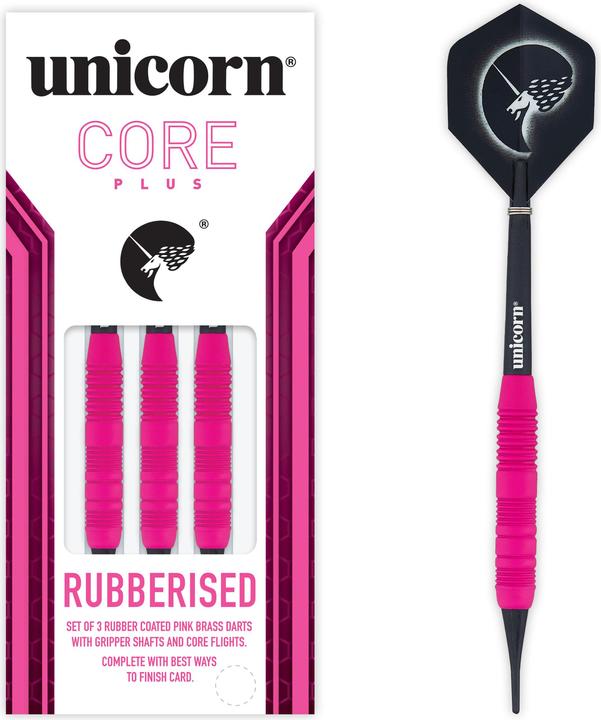 Immagine prodotto Unicorn Freccette morbide in ottone rosa gommato Core Plus 1 set (19 g)