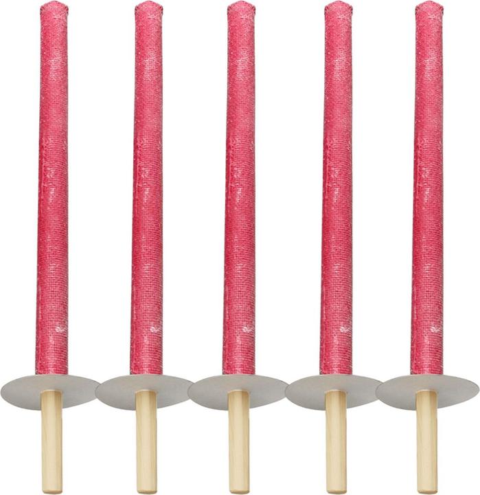 Ströbel Set of 5 wax torches with wooden handle and hand protection plate, burning time approx. 75 min