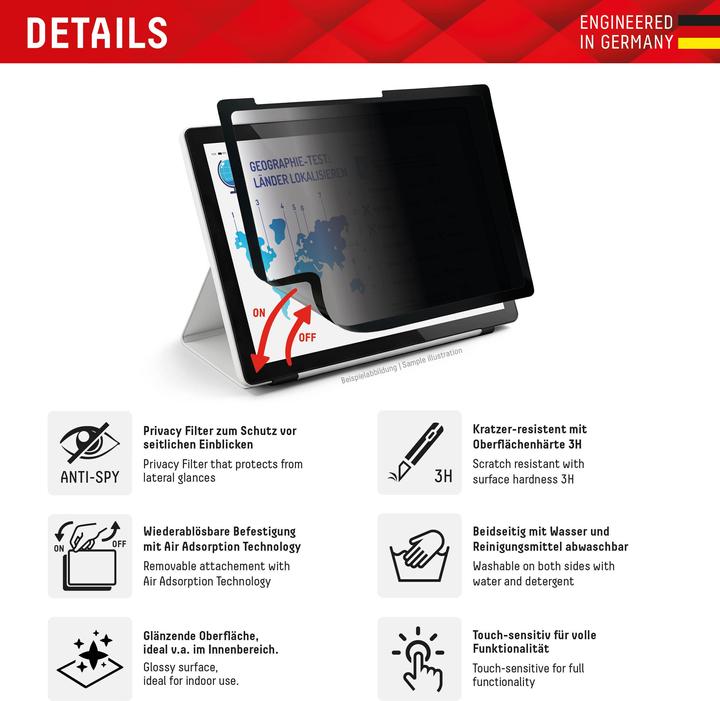 Image du produit Displex Tablet Privacy Safe, Tablet Blickschutzfolie (1 pièce(s), iPad Air 13 2024 (M2), iPad Pro 13 2024 (M4), iPad Air 13 2025)