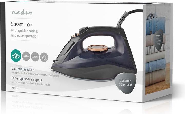 Immagine prodotto Nedis Ferro da stiro | 2200 W | Colpo di vapore | Ceramica | 0,26 l (2200 W, 0.01 g/min)
