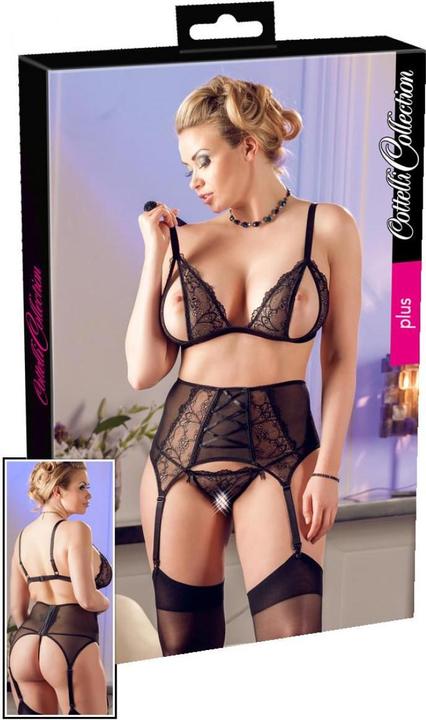 Image du produit Cottelli Collection Ensemble jarretelles en dentelle ouvert (4XL)