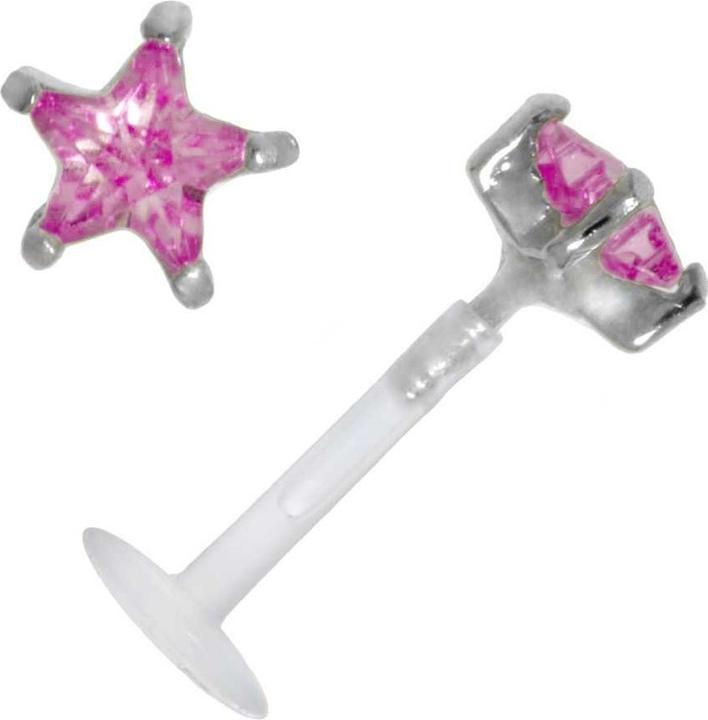 Actual product image Bijouteria Piercing for lip/Tragus (Bioplastic, Silver 925, Zirconia)