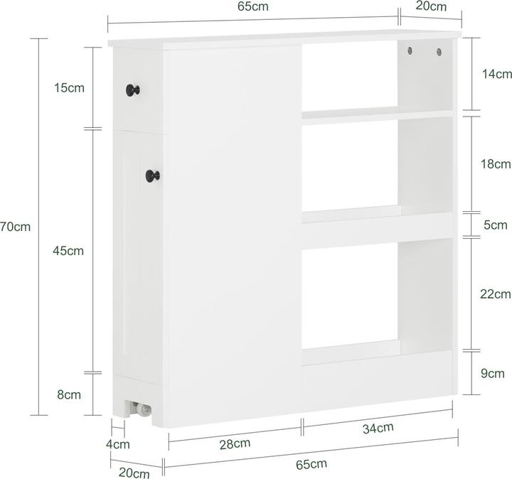 Nährwerte und Zutaten SoBuy Nischenregal (20 x 65 x 70 cm)