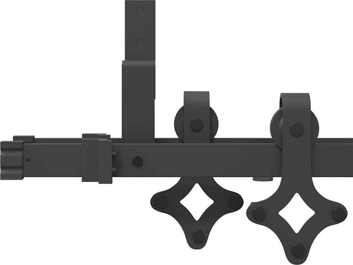 Produktbild VidaXL Schiebetürbeschlag-Set 152,5 cm Stahl Schwarz Schiebetürbeschlag Satz