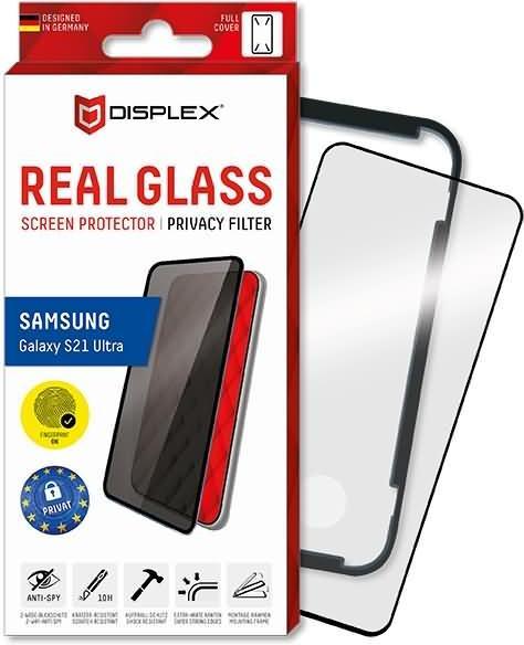 Actual product image Displex Real Glass, Privacy Full Cover Panzerglas (1 Piece, Samsung Galaxy S21 Ultra 5G)