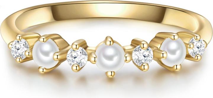 Produktbild Glanzstücke München Damen Sterling Silber Zirkonia Süsswasser-Zuchtperle gelbgold - 31510 (58, 925 Silber)