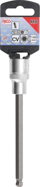 Produktbild BGS Bit-Einsatz Länge 140 mm 12,5 mm (1/2") Innensechskant mit Kugelkopf 8 mm (12,5 mm)