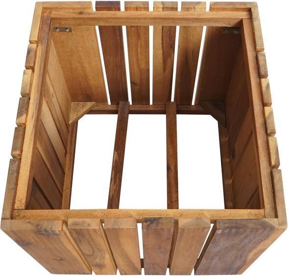 Actual product image Mendler Planter Box HWC-L24, angular 32x32x32cm Outdoor Acacia, brown (32 cm)
