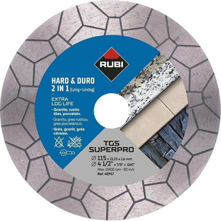Actual product image Rubi Tarcza Diamentowa Tgs 125 Superpro Do Cięcia I Szlifowania 2w1