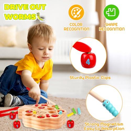 Produktbild Activity Board Spielzeug 2 Jahre: Holz Apfel Ernte und Magnet Insekten Spiel Holzspielzeug 2 Jahre, pädagogische