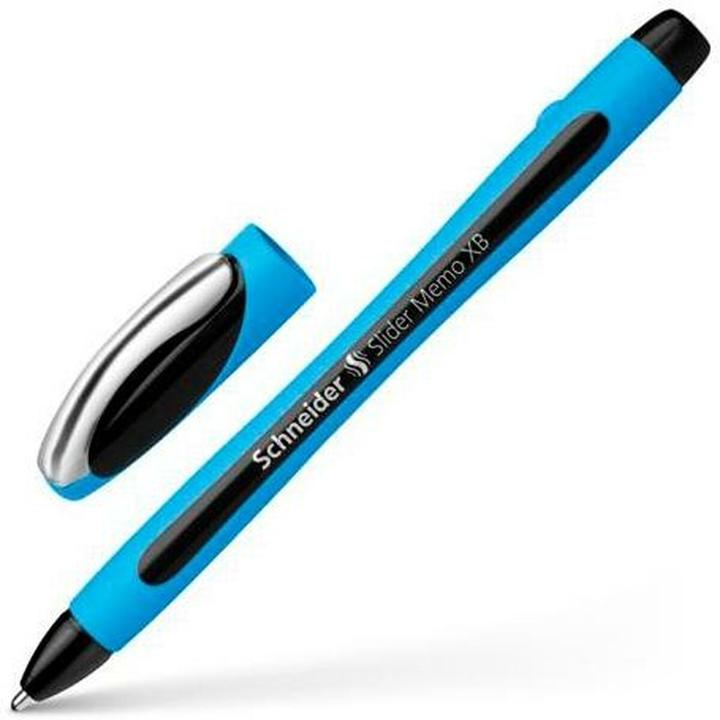 Produktbild Schneider Kugelschreiber Slider Memo blau Schreibfarbe schwarz, 10 St. (Schwarz, 10 x)