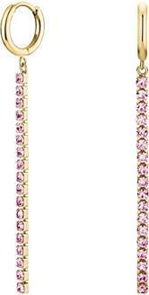 Image du produit Rosefield Charming Gold-Plated Earrings With Pink Crystals Tennis Jetrg-J917