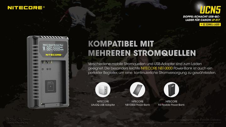 Produktbild Nitecore UCN5 - für Canon Cameras (Kamera Akku Ladegerät)