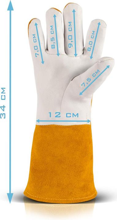 Image du produit Stahlwerk Gants de soudeur Gants de travail en cuir véritable résistants à la chaleur (Taille unique)